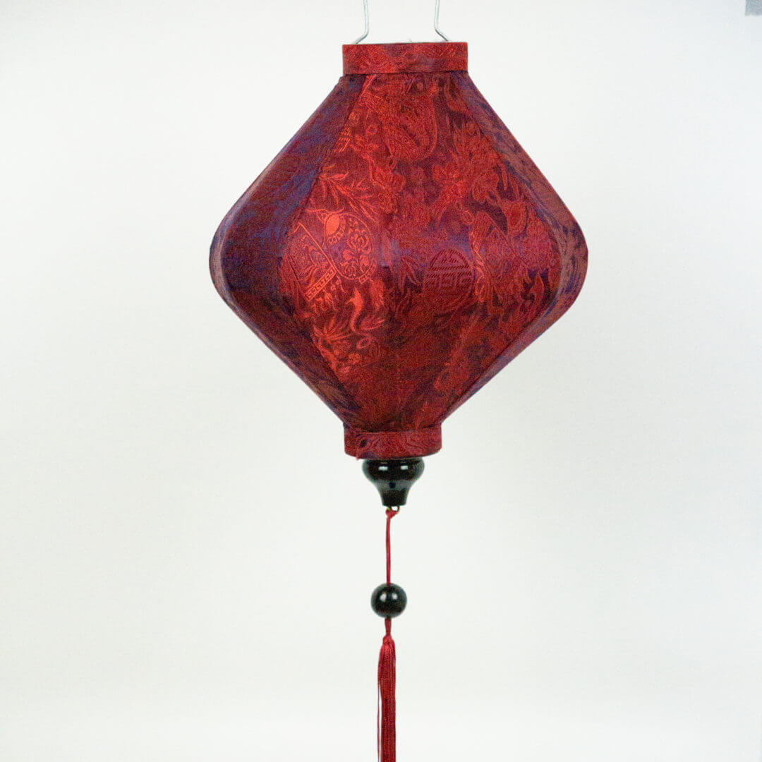 Hoi An Lampion Lila Rot Diamant Seidenlampion - Lila / Violett – Bild 4