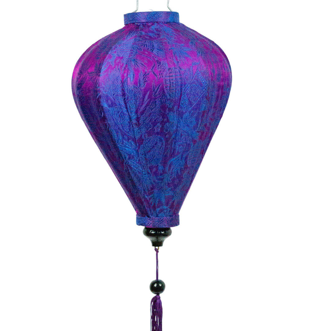 Hoi An Seidenlampion Lila Ballon Close Up Makapli Seidenlampion Lila