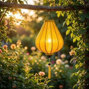 Seidenlampion Gelb im Garten