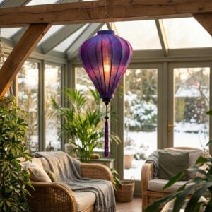 Seidenlampion Lila im Wintergarten