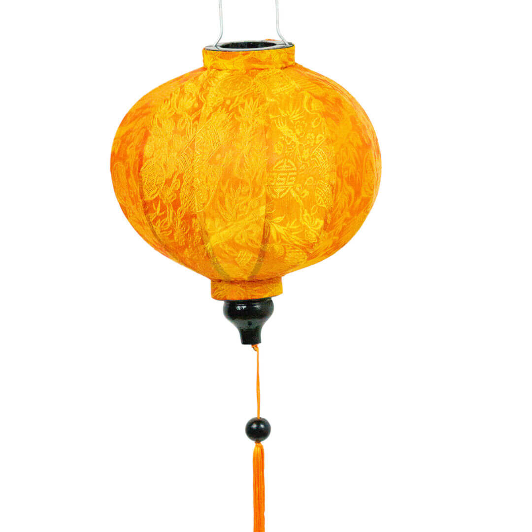Hoi An Seidenlampion Orange Rund Close Up Makapli Seidenlampion Farbe Orange, Form Rund
