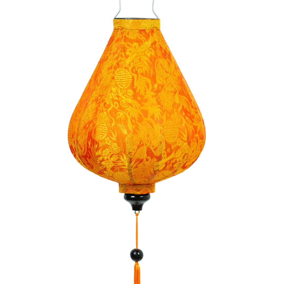 Hoi An Seidenlampion Orange Tropfen Close Up Makapli Seidenlampion Farbe Orange, Form Tropfen