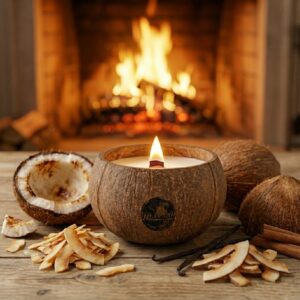 Kokosnuss Kerze Toasted Coconut in Nahaufnahme