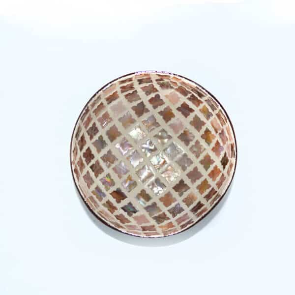 4 klein oben Kokosnussschale Rosé-Gold Perlmutt – Bild 3
