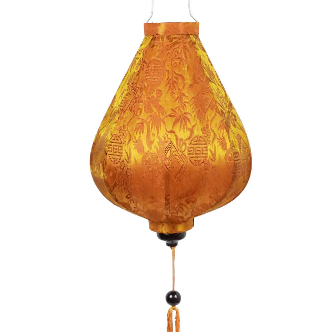 Hoi An Seidenlampion Kupfer Tropfen Close Up Makapli Seidenlampion Farbe Kupfer, Form Tropfen