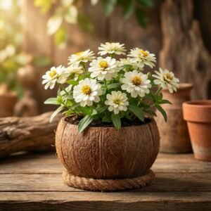 Kokosnuss Pflanzenhänger & Blumentopf Euphrat Nahaufnahme