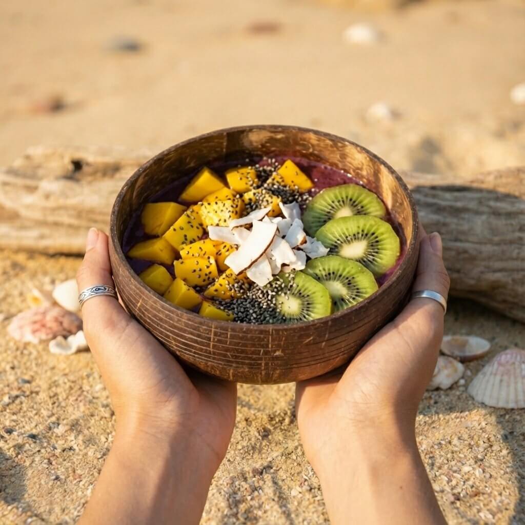 Coconut Bowl Yin mit Acai Coconut Bowl Yin mit Acai